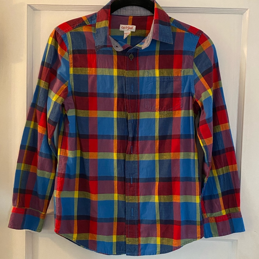 Boys plaid button down shirt